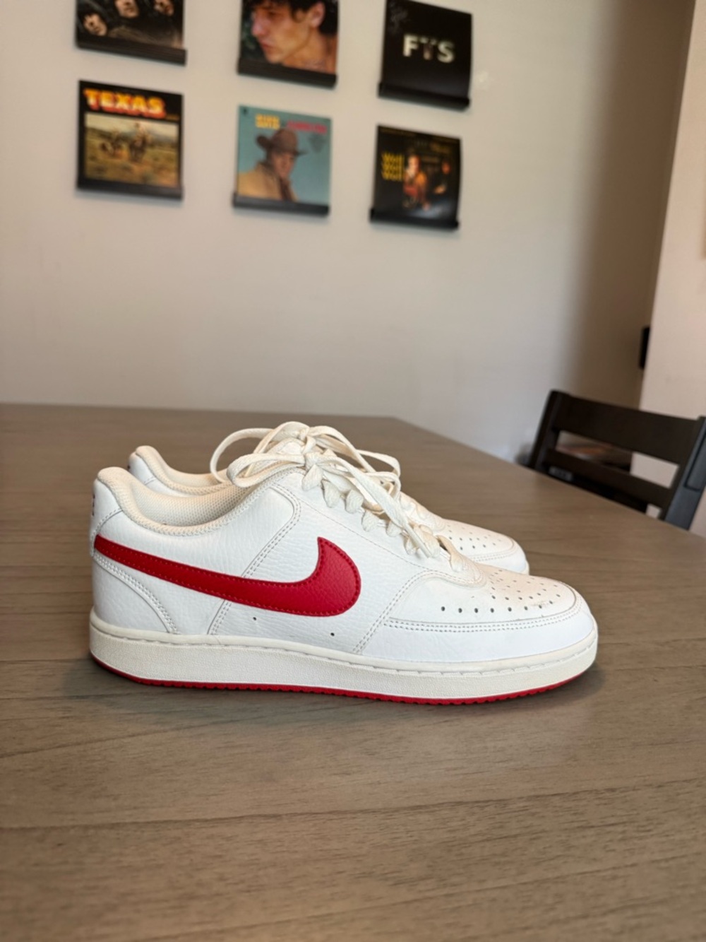 Nike Court Vision Low in the White University Red
